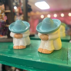 Ceramic Figurines with Blue Hats